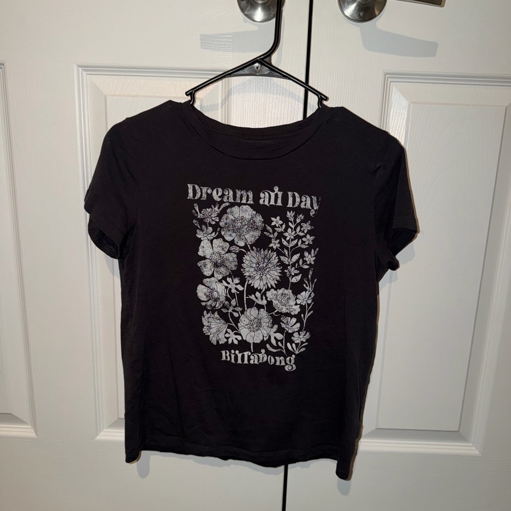Billabong Black Floral Graphic Tee